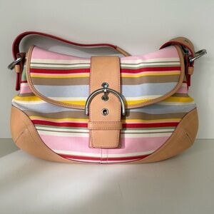 Vintage Coach striped shoulder bag